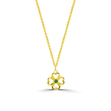 yellow_gold_gemstone_0.04Ct_emerald_clover_flower_wedding_necklace_jewels_by_tarry