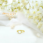 Horseshoe Diamond Ring/ Minimalist ring/ Gold horseshoe ring/ Lucky horseshoe ring / Gift for her / Pave setting ring