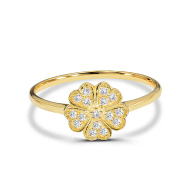 yellow_gold_0.12Ct_diamond_clover_flower_engagement_wedding_ring_jewels_by_tarry