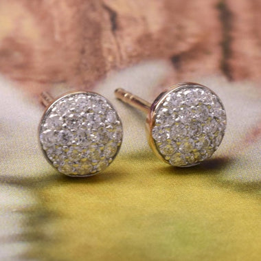 18K 14K 10K Gold Round Circle Disc Studs