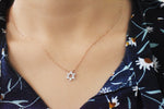 Star Of David Diamond Necklace in 10k, 14k, and 18k Solid Gold