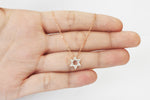 Star Of David Diamond Necklace in 10k, 14k, and 18k Solid Gold
