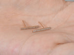 Long Diamond Bar Earrings 15mm