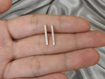 Long Diamond Bar Earrings 15mm