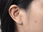 Halo Diamond Stud Earrings in Solid Gold
