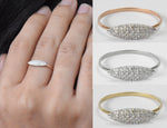 Micro Pave Diamond Cluster Ring 10k, 14k, and  18k Gold