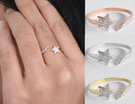 Open Diamond Star Ring in 10k, 14k, and 18k Gold