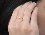 Diamond Solitaire Engagement Ring / Square Diamond Engagement Ring / 10k 14k 18k Gold Minimalist Stacking Stackable Everyday Dainty Ring