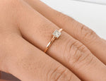 Diamond Solitaire Engagement Ring / Square Diamond Engagement Ring / 10k 14k 18k Gold Minimalist Stacking Stackable Everyday Dainty Ring