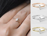 Marquise Diamond Solitaire Ring 10k 14k 18k Gold / Engagement Ring / Wedding Ring Promise Ring / Stacking Ring Promise Ring / Labor Day Sale