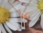Long bar Necklace with Baguette Cut Diamonds