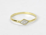 Micro Pave Dainty Diamond stacking ring yellow gold