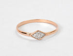 Micro Pave Dainty Diamond stacking ring rose gold