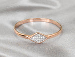 Micro Pave Dainty Diamond stacking ring rose gold