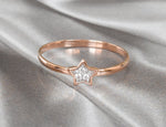 Star Shaped Diamond Ring in Solid Gold