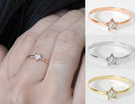 Star Shaped Diamond Ring in Solid Gold