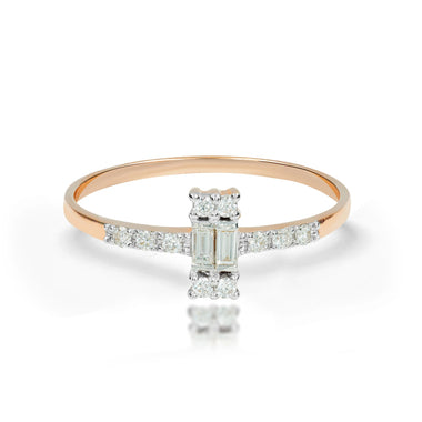 Baguette Diamond Wedding Ring In 10k 14k 18k Solid Gold