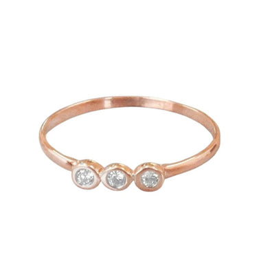 Three Stone Diamond Bezel Setting Ring