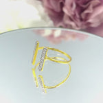 Open Design Open Bar Diamond Ring / Parallel Bar Ring / Two Bar Diamond Ring / 10k 14k 18k Gold / Minimalist Everyday Diamond Ring