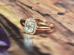 SALE !! 18K Rose Gold And Diamond / Classic Plain Diamond Ring / Baguette and Round Diamond / Solid Gold Ring / Plain Thick Band Ring / DR72 - Jewels By Tarry