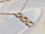 Diamond Necklace / 18k Rose Gold Necklace / Minimal Necklace / Choker Necklace / Square Drop Necklace / Layering Necklace Jewelry / DP75 - Jewels By Tarry