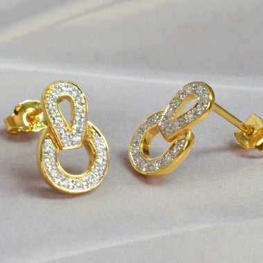 18k Yellow Gold Brilliant white Diamond Stud Earring / Cluster Diamond Stud Earring / Natural Diamond Stud / Fine Delicate Earring / DE504 - Jewels By Tarry