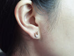 Diamond Swan Stud Earring / 18K 14K 10K Solid Gold Earring / Gold Stud Earring / Delicate Gold Earring / Swan Earring / Valentine Jewelry - Jewels By Tarry