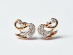 Diamond Swan Stud Earring / 18K 14K 10K Solid Gold Earring / Gold Stud Earring / Delicate Gold Earring / Swan Earring / Valentine Jewelry - Jewels By Tarry