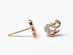 Diamond Swan Stud Earring in Gold