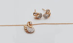 Diamond Swan Stud Earring / 18K 14K 10K Solid Gold Earring / Gold Stud Earring / Delicate Gold Earring / Swan Earring / Valentine Jewelry - Jewels By Tarry