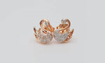 Diamond Swan Stud Earring in Gold