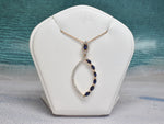 Natural Blue Sapphire Diamond Necklace / 0.17ct High Quality Diamond AAA Marquise 0.35ct Blue Sapphire / 18k 14k 10k Gold Necklace / DP35 - Jewels By Tarry