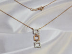 Diamond Necklace / 18k Rose Gold Necklace / Minimal Necklace / Choker Necklace / Square Drop Necklace / Layering Necklace Jewelry / DP75 - Jewels By Tarry