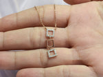 Diamond Necklace / 18k Rose Gold Necklace / Minimal Necklace / Choker Necklace / Square Drop Necklace / Layering Necklace Jewelry / DP75 - Jewels By Tarry