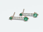 Emerald Earrings With Round In 18k 14k 10k Solid Gold / Emerald Stud Earring / Diamond Stud Earring / Diamond Earring Natural Emerald - Jewels By Tarry