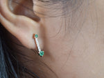 Emerald Earrings With Round In 18k 14k 10k Solid Gold / Emerald Stud Earring / Diamond Stud Earring / Diamond Earring Natural Emerald - Jewels By Tarry