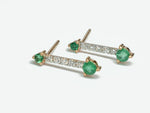 Emerald Earrings With Round In 18k 14k 10k Solid Gold / Emerald Stud Earring / Diamond Stud Earring / Diamond Earring Natural Emerald - Jewels By Tarry
