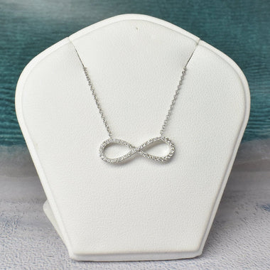 Diamond Infinity Charm Pendant Necklace 18k Solid Gold / Natural Pave Diamond Necklace / Bride Jewelry / Wedding Jewelry / Valentine Jewelry - Jewels By Tarry