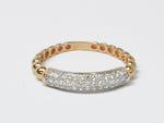 Micro pave Wedding Diamond Ring / Half Eternity Stacking Diamond Ring / Thin Dainty Diamond Band Anniversary Ring / 18K Rose Gold / DR583 - Jewels By Tarry