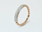 Micro pave Wedding Diamond Ring / Half Eternity Stacking Diamond Ring / Thin Dainty Diamond Band Anniversary Ring / 18K Rose Gold / DR583 - Jewels By Tarry