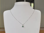 Natural Emerald Necklace Genuine diamond / 18k White Gold Diamond Necklace / AAA Round Emerald / Minimal Round Necklace / DP512 - Jewels By Tarry