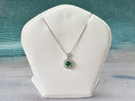 Natural Emerald Necklace Genuine diamond / 18k White Gold Diamond Necklace / AAA Round Emerald / Minimal Round Necklace / DP512 - Jewels By Tarry