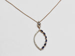 Natural Blue Sapphire Diamond Necklace / 0.17ct High Quality Diamond AAA Marquise 0.35ct Blue Sapphire / 18k 14k 10k Gold Necklace / DP35 - Jewels By Tarry