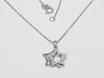 Diamond Star Necklace in 18k Solid White Gold / White Gold Diamond Necklace / Open Star Necklace / Pave Cluster Diamond / Labor Day Sale - Jewels By Tarry