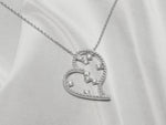 Diamond Heart Necklace / Floating Diamond Necklace / 18k 14k 10k Gold / Valentine Jewelry / Everyday Necklace / Valentine Gift for Her - Jewels By Tarry