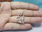Diamond Heart Necklace / Floating Diamond Necklace / 18k 14k 10k Gold / Valentine Jewelry / Everyday Necklace / Valentine Gift for Her - Jewels By Tarry