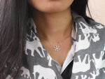 Snowflake Necklace with Natural Round Diamonds