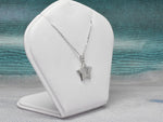 Diamond Star Necklace in 18k Solid White Gold / White Gold Diamond Necklace / Open Star Necklace / Pave Cluster Diamond / Labor Day Sale - Jewels By Tarry
