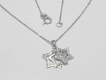 Diamond Star Necklace in 18k Solid White Gold / White Gold Diamond Necklace / Open Star Necklace / Pave Cluster Diamond / Labor Day Sale - Jewels By Tarry