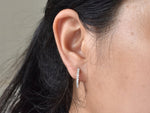 18k 14k 10k Gold Diamond Tiny Hoop Earring / 16mm Diamond Huggies Hoop / Hinged Hoop / Diamond Hoop / Tiny Dainty Minimalist Hoop / DE517 - Jewels By Tarry